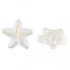 Glass bead 14mm Starfish - Crystal ab